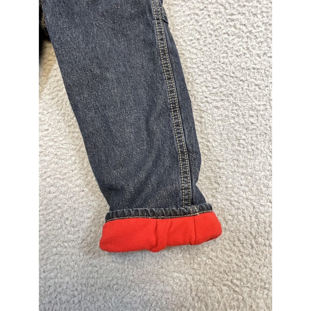 OshKosh B'gosh Overalls Boys 4T Blue Denim Fleece Lined Bib Pants Winter Snow - Picture 3 of 7